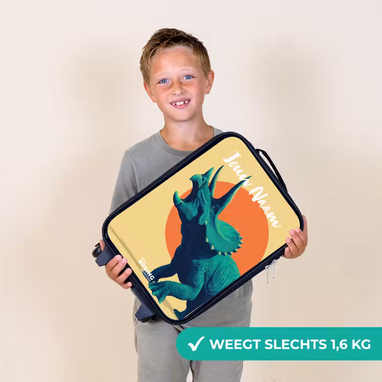 Kinderkoffer met naam - Dino - Triceratops - Dier — 3