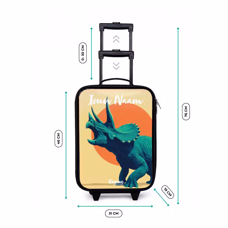 Kinderkoffer met naam - Dino - Triceratops - Dier — 7