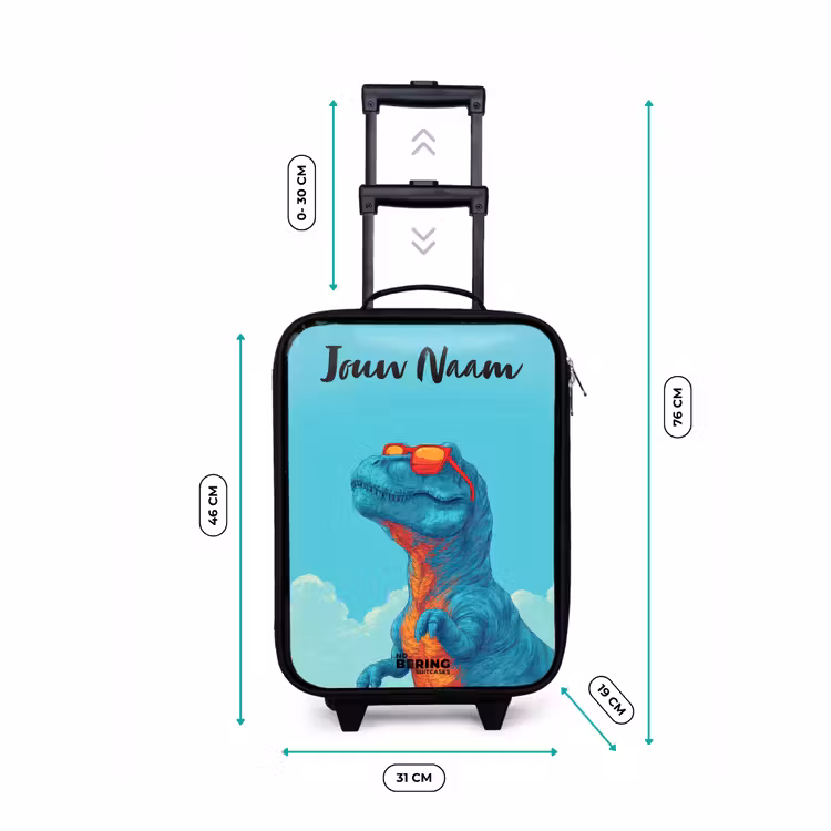 Kinderkoffer met naam - Dino - Zonnebril - Blauw — 7