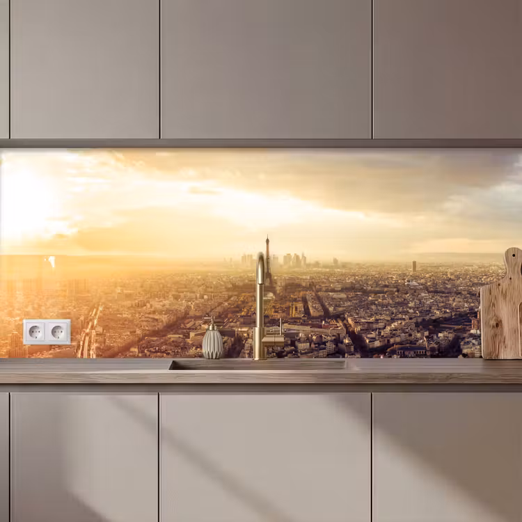 Keuken achterwand - Parijs - Skyline - Zonsondergang - Steden — 1