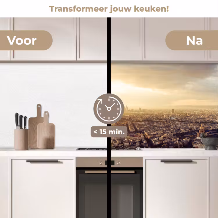 Keuken achterwand - Parijs - Skyline - Zonsondergang - Steden — 2