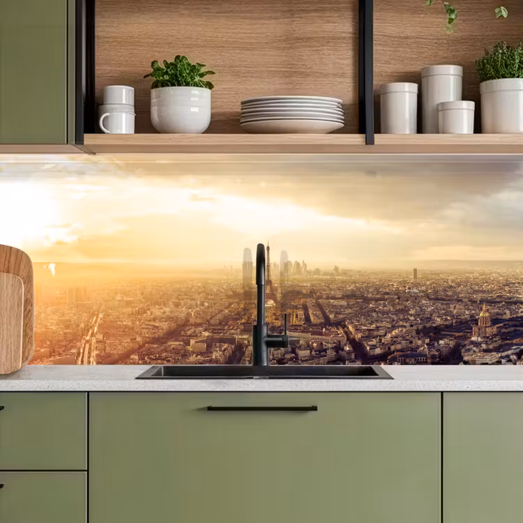 Keuken achterwand - Parijs - Skyline - Zonsondergang - Steden — 5