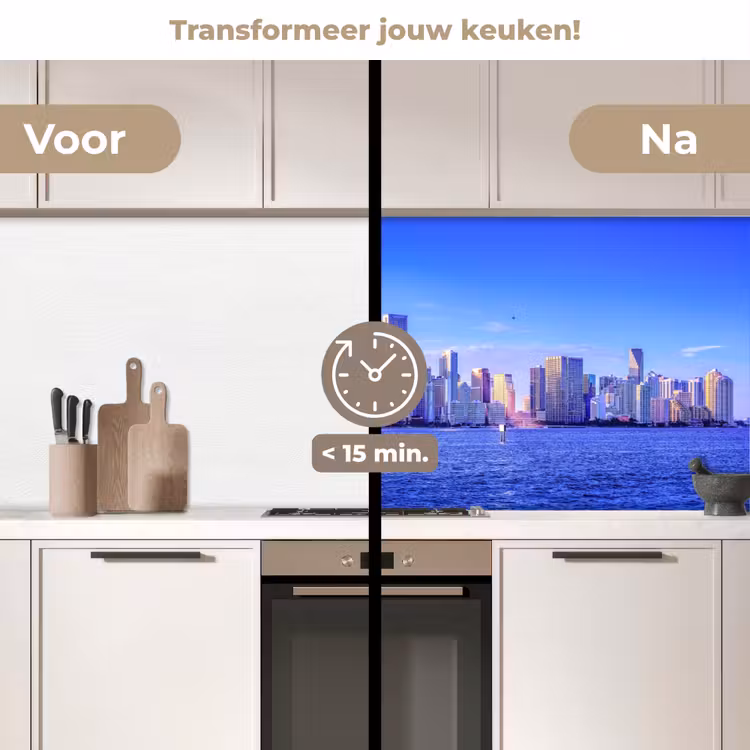 Keuken achterwand - Skyline - Blauw - Wolkenkrabbers - Stad — 2