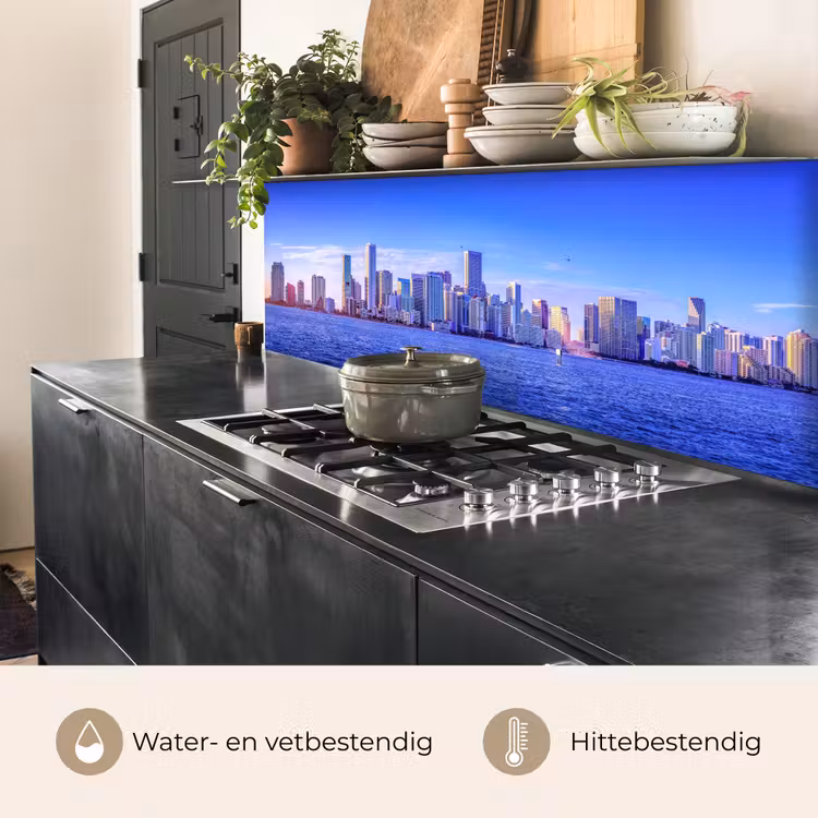 Keuken achterwand - Skyline - Blauw - Wolkenkrabbers - Stad — 3