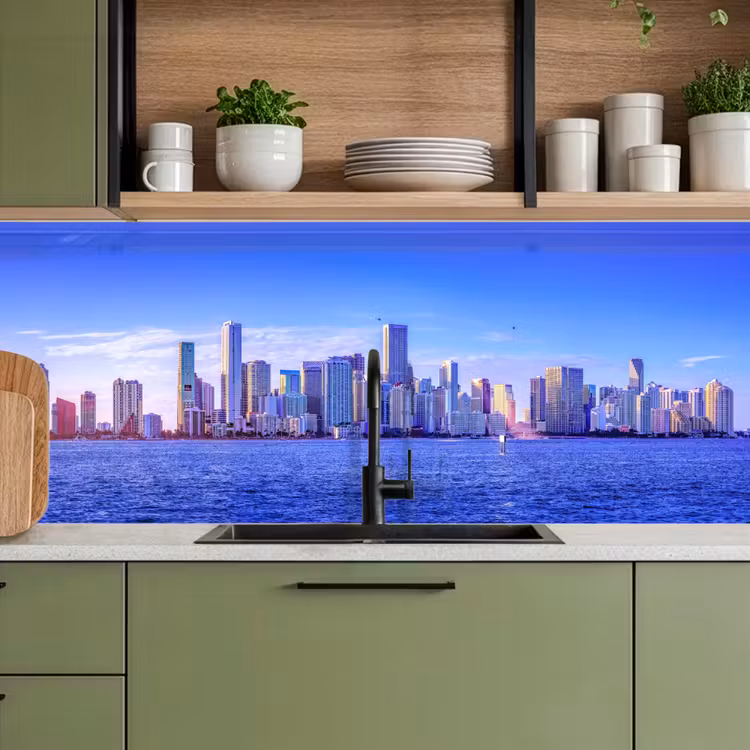 Keuken achterwand - Skyline - Blauw - Wolkenkrabbers - Stad — 5