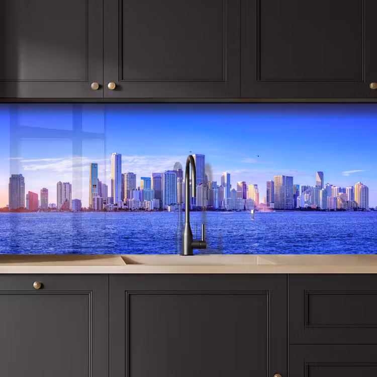 Keuken achterwand - Skyline - Blauw - Wolkenkrabbers - Stad — 6
