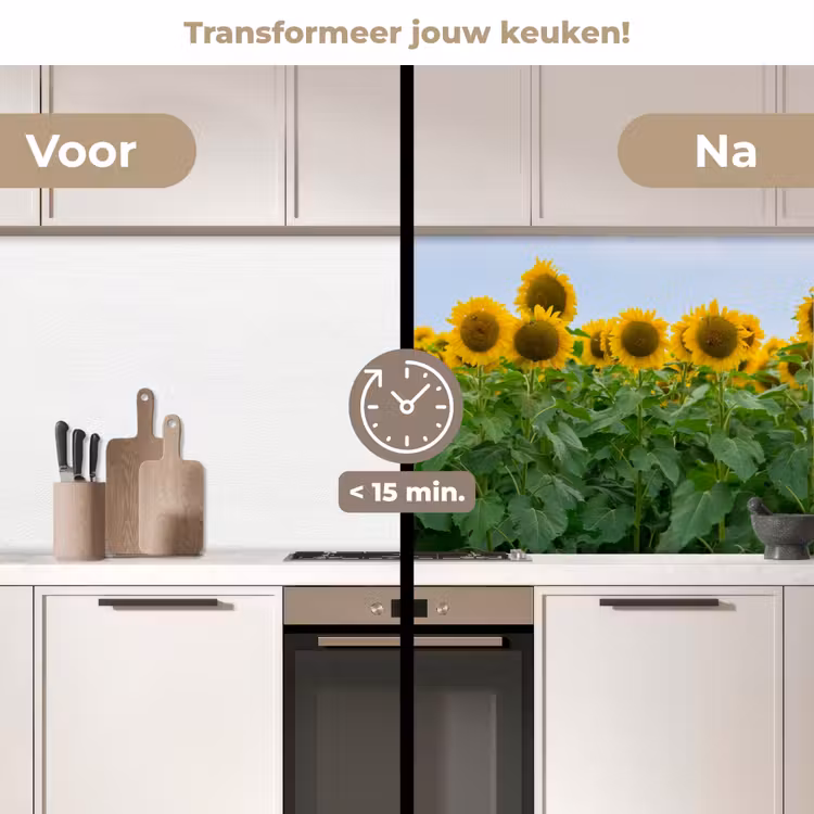 Keuken achterwand - Zonnebloemen - Geel - Natuur — 2