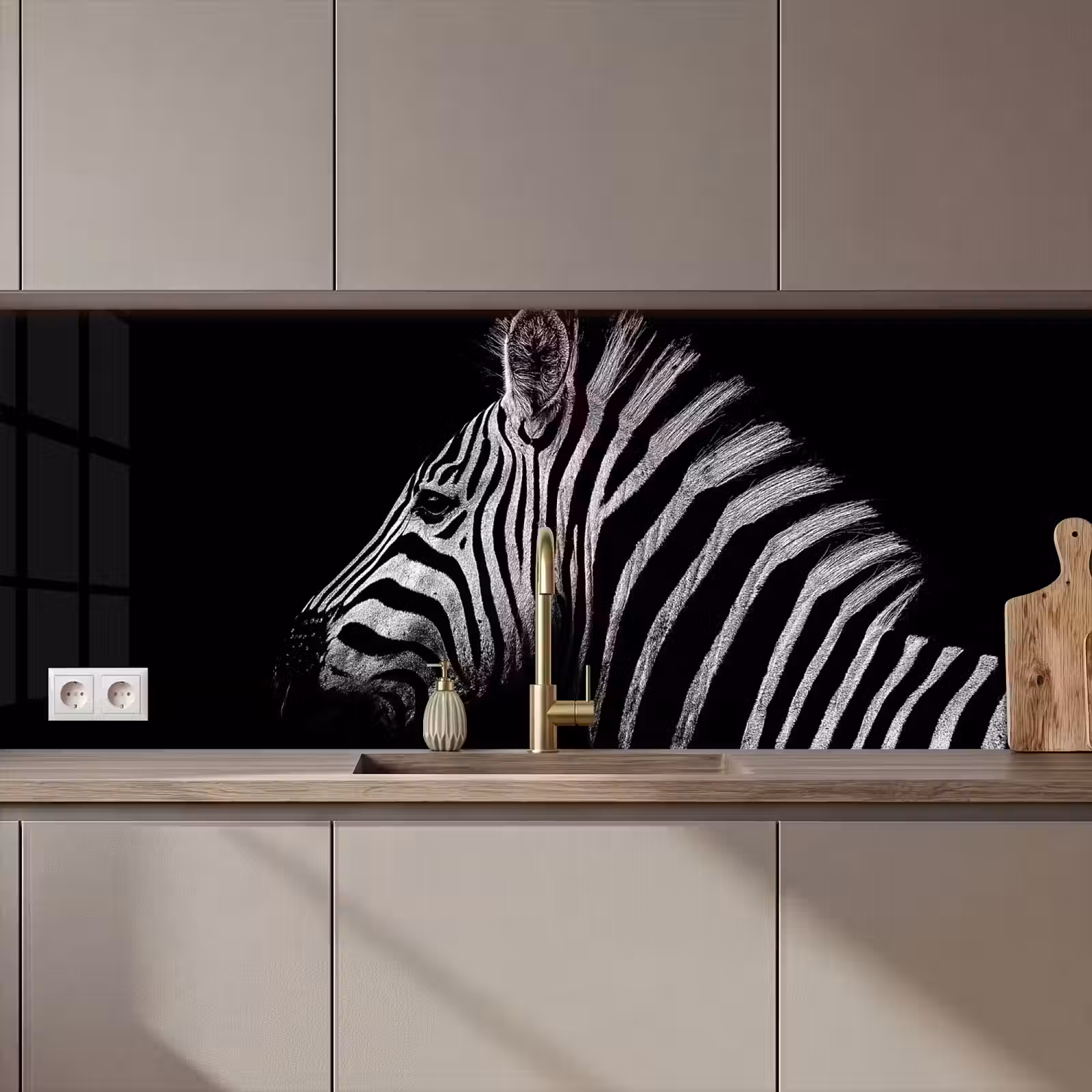Keuken achterwand - Zebra - Dier - Zwart — 1