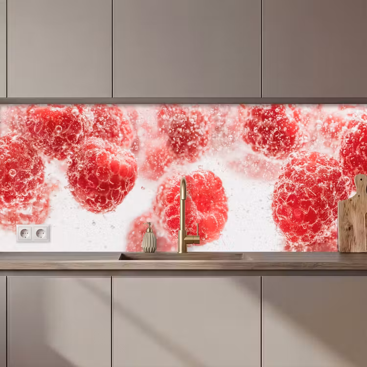Keuken achterwand - Fruit - Water - Bubbels - Rood — 1