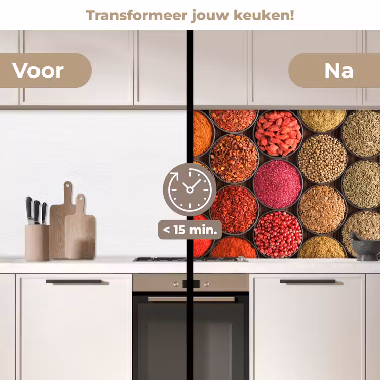 Keuken achterwand - Kruiden - Schaaltjes - Kleurrijk - Textuur — 2