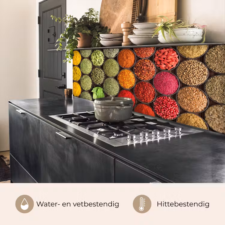 Keuken achterwand - Kruiden - Schaaltjes - Kleurrijk - Textuur — 3