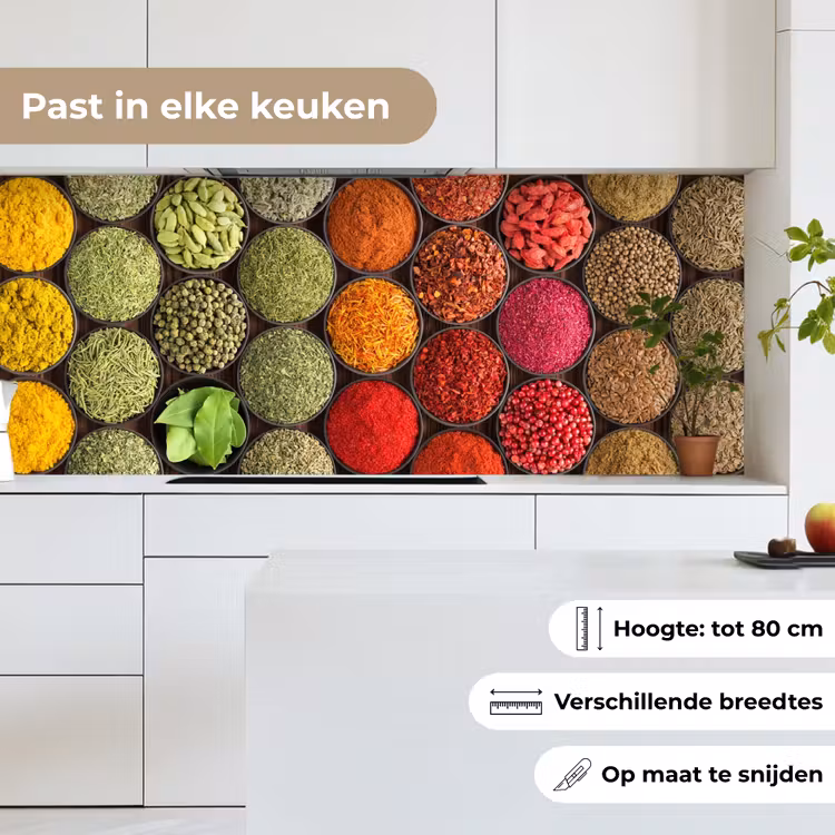 Keuken achterwand - Kruiden - Schaaltjes - Kleurrijk - Textuur — 4