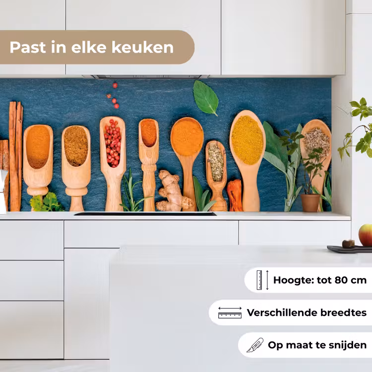 Keuken achterwand - Lepels - Hout - Kruiden - Specerijen — 4