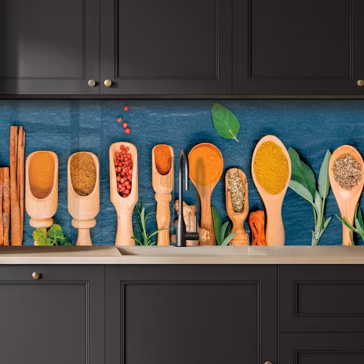 Keuken achterwand - Lepels - Hout - Kruiden - Specerijen — 6