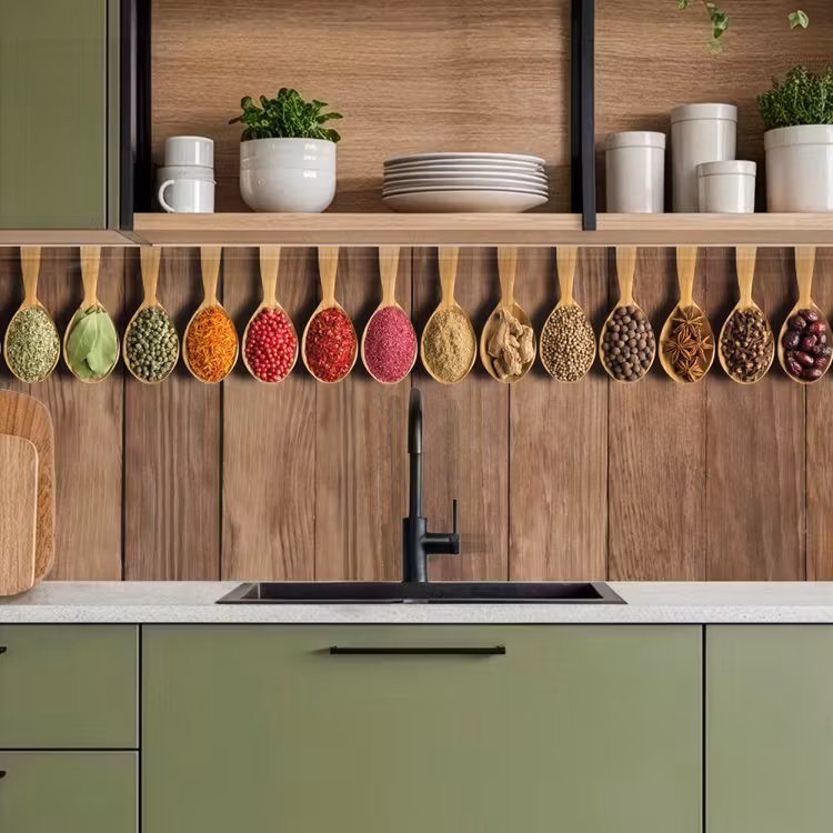 Keuken achterwand - Lepels - Kruiden - Hout — 5