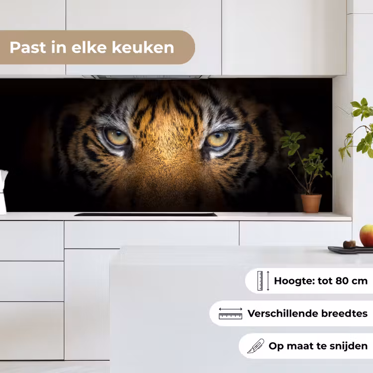 Keuken achterwand - Tijger - Zwart - Dier — 4