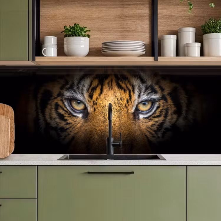 Keuken achterwand - Tijger - Zwart - Dier — 5