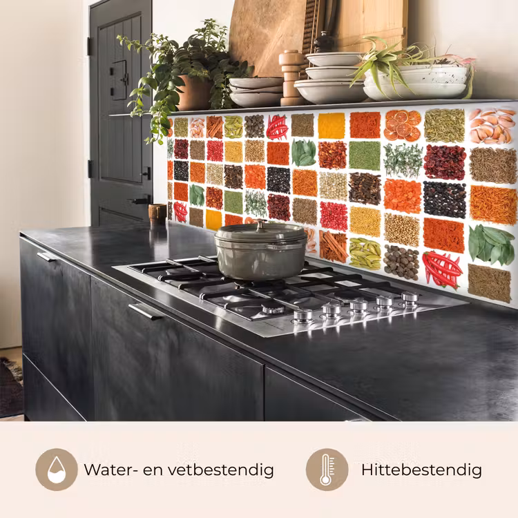 Keuken achterwand - Vierkanten - Specerijen - Kruiden - Grafisch — 3