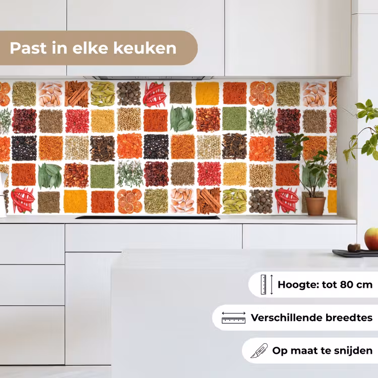 Keuken achterwand - Vierkanten - Specerijen - Kruiden - Grafisch — 4