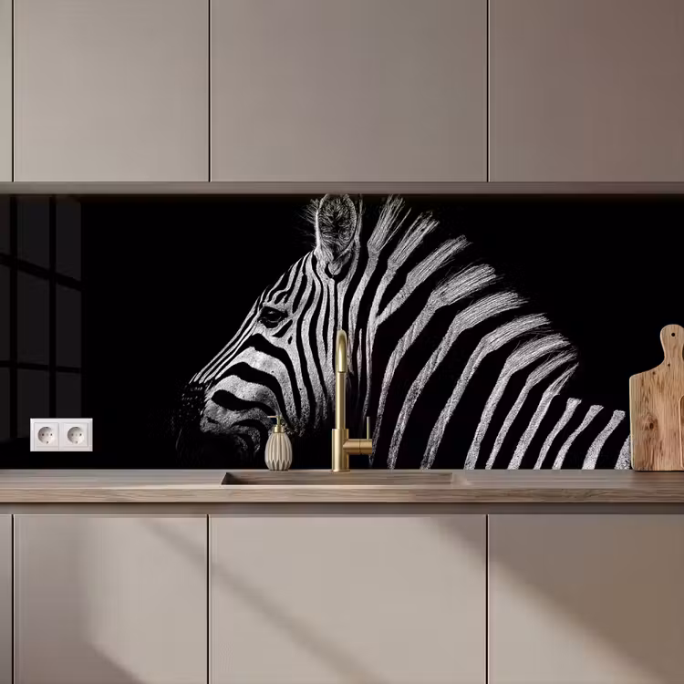 Keuken achterwand - Zebra - Dier - Zwart — 1