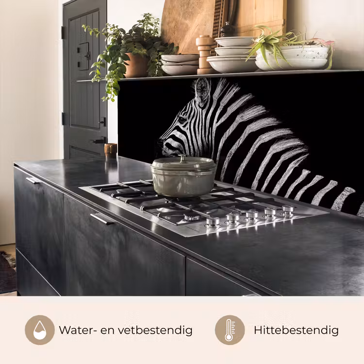 Keuken achterwand - Zebra - Dier - Zwart — 3