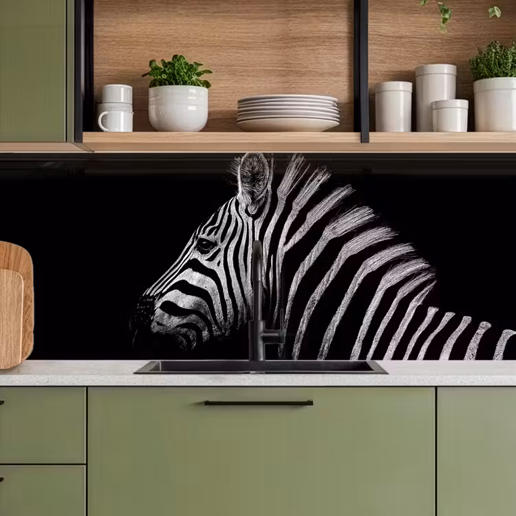 Keuken achterwand - Zebra - Dier - Zwart — 5