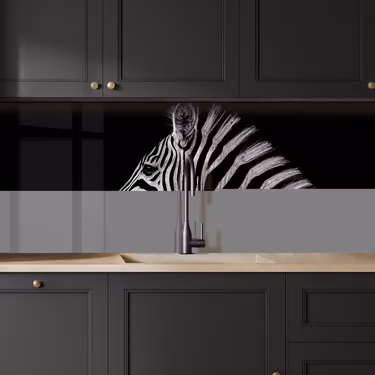 Keuken achterwand - Zebra - Dier - Zwart — 6