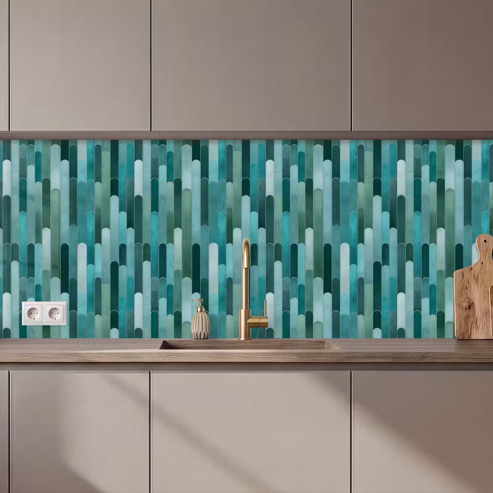 Keuken achterwand - Tegels - Langwerpig - Turquoise — 1