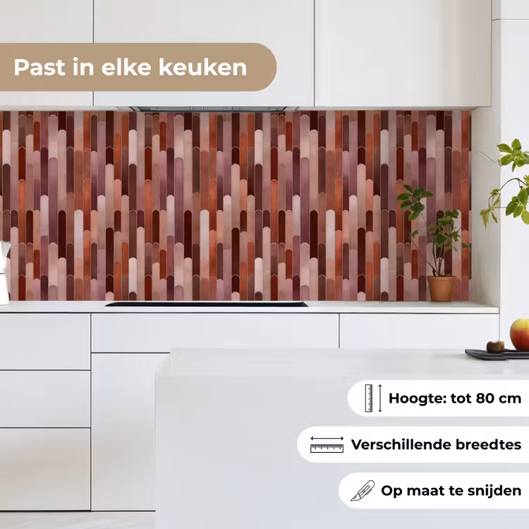 Keuken achterwand - Langwerpig - Tegels - Rood - Koper — 4