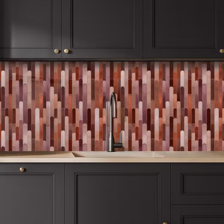 Keuken achterwand - Langwerpig - Tegels - Rood - Koper — 6