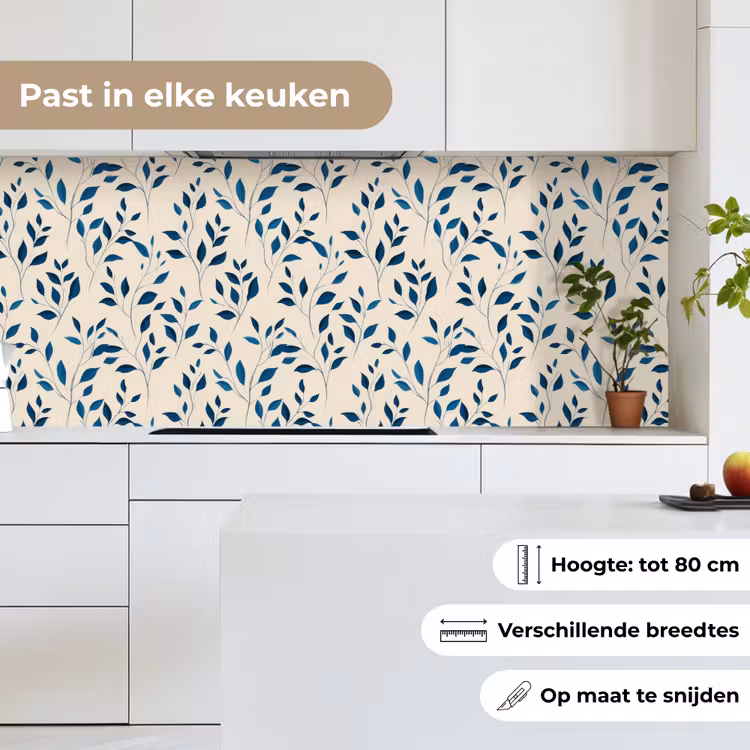 Keuken achterwand - Patroon - Blauw- Beige — 4