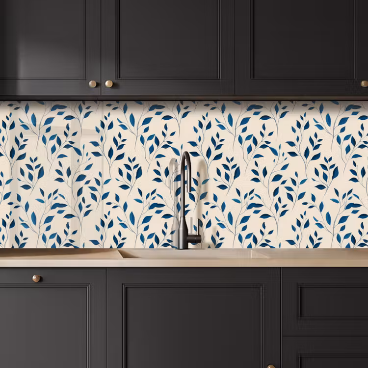 Keuken achterwand - Patroon - Blauw- Beige — 6