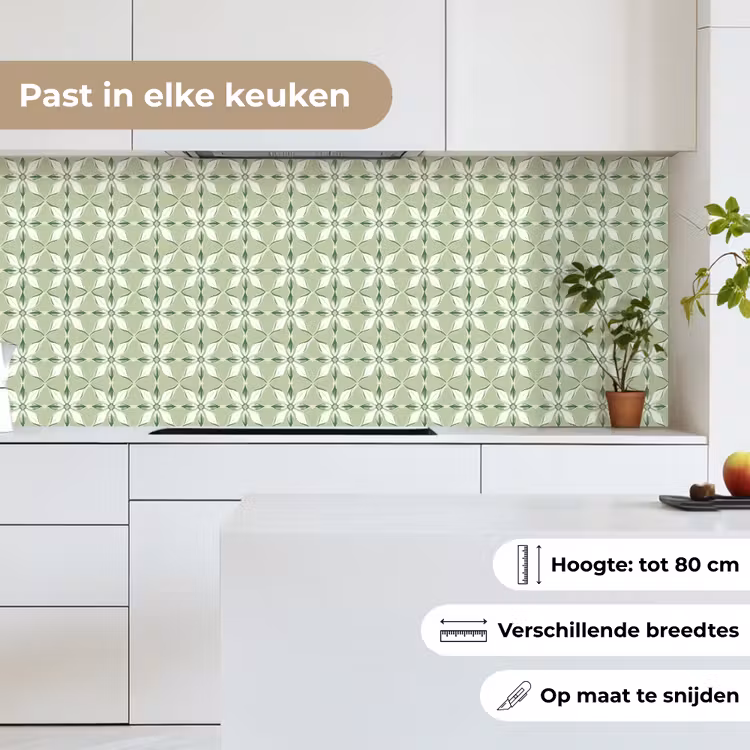 Keuken achterwand - Patroon - Bloemenvorm - Groen — 4