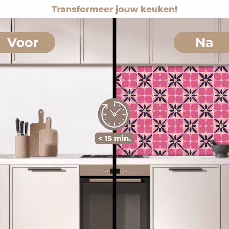 Keuken achterwand - Patroon - Bloemmotief - Meerkleurig — 2