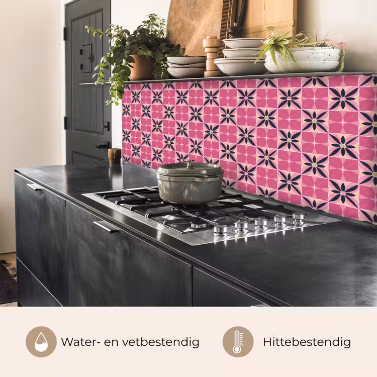 Keuken achterwand - Patroon - Bloemmotief - Meerkleurig — 3