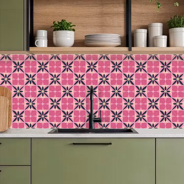 Keuken achterwand - Patroon - Bloemmotief - Meerkleurig — 5