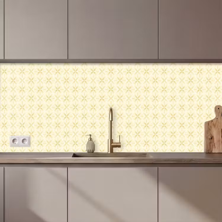 Keuken achterwand - Patroon - Subtiel - Geel — 1