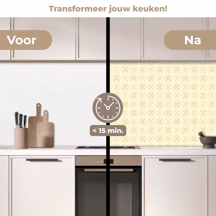 Keuken achterwand - Patroon - Subtiel - Geel — 2