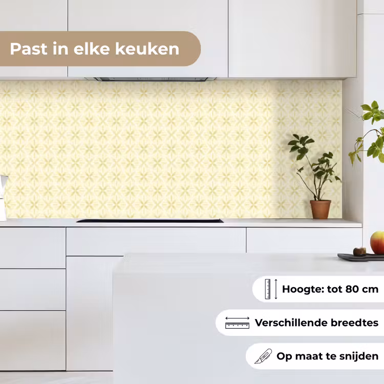 Keuken achterwand - Patroon - Subtiel - Geel — 4