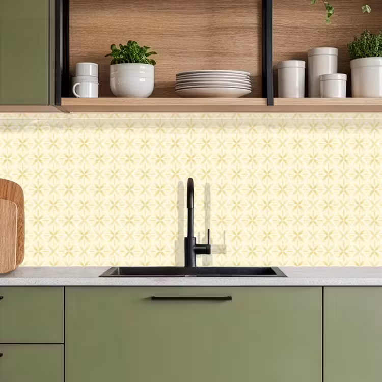 Keuken achterwand - Patroon - Subtiel - Geel — 5