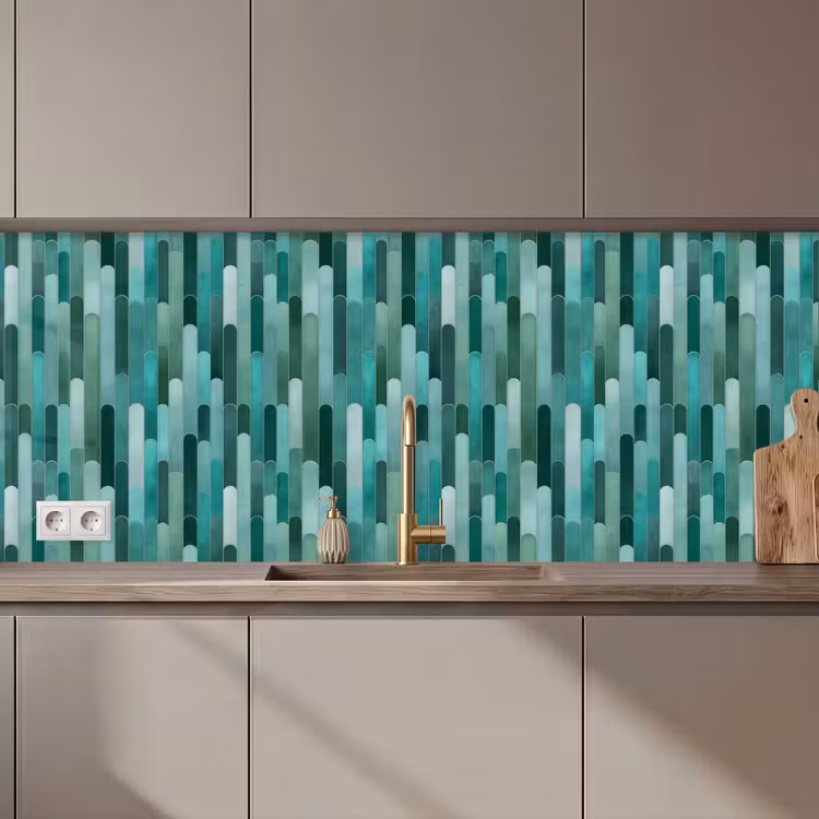 Keuken achterwand - Tegels - Langwerpig - Turquoise — 1