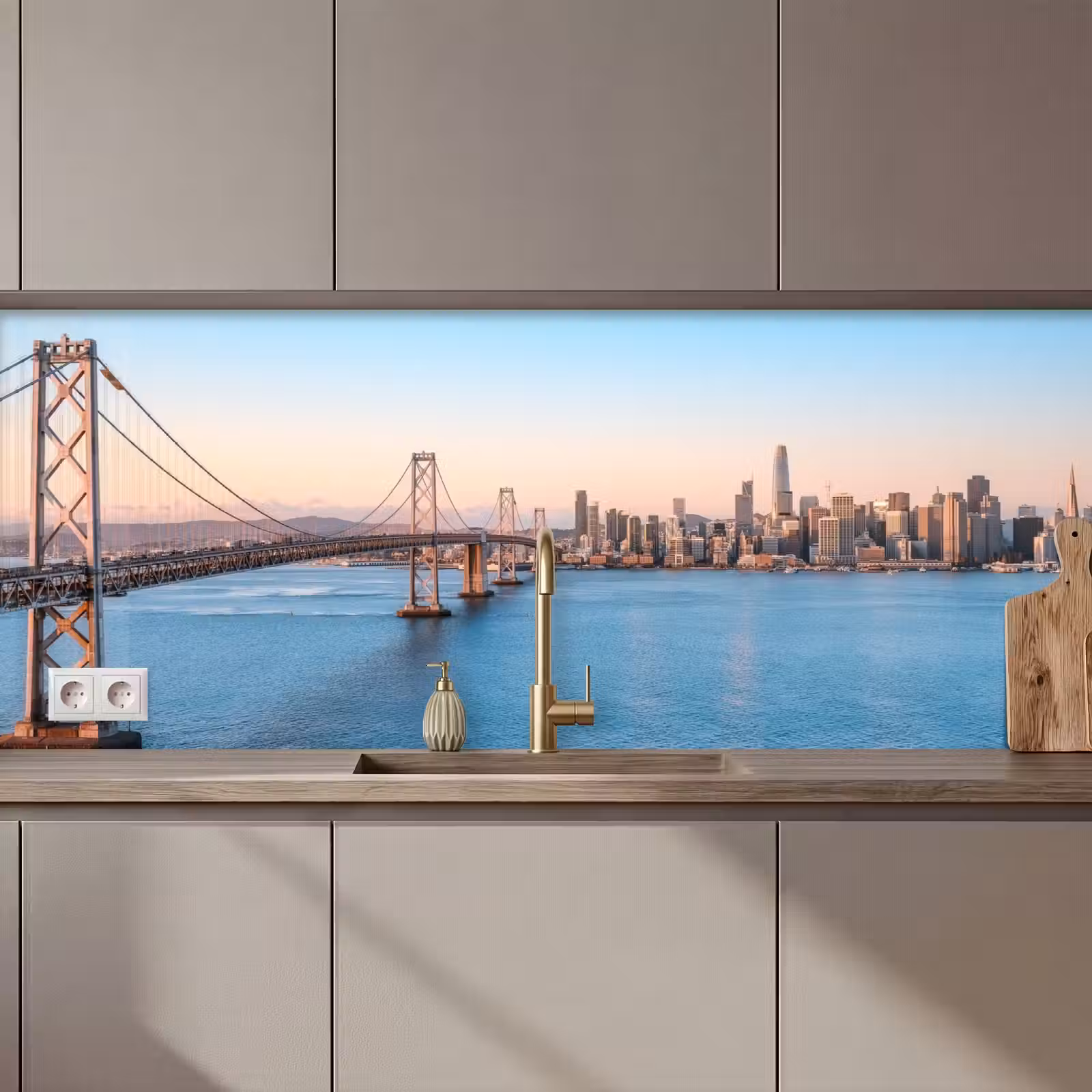 Keuken achterwand - Water - Brug - Skyline - Modern — 1