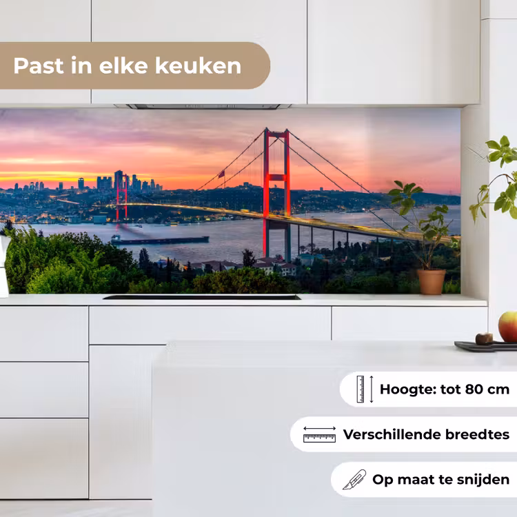 Keuken achterwand - Brug - Rood - Skyline - Water — 4