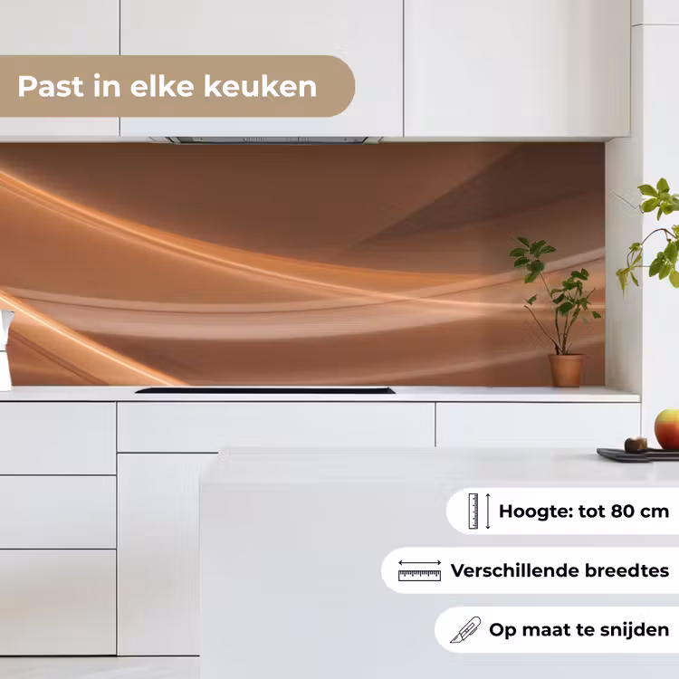 Keuken achterwand - Golven - Abstract - Bruin — 4