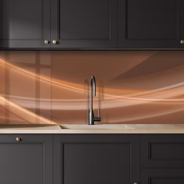 Keuken achterwand - Golven - Abstract - Bruin — 6