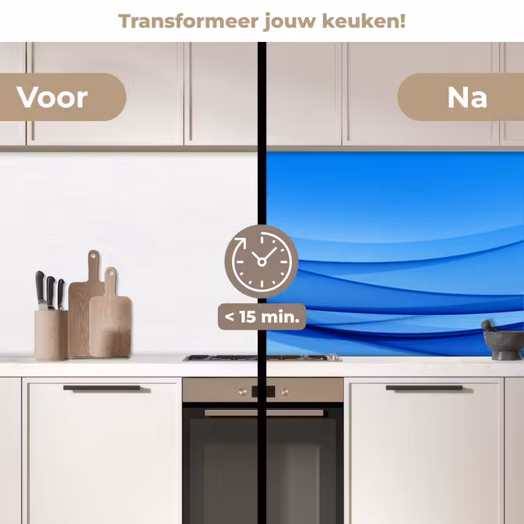 Keuken achterwand - Golven - Helder - Blauw — 2