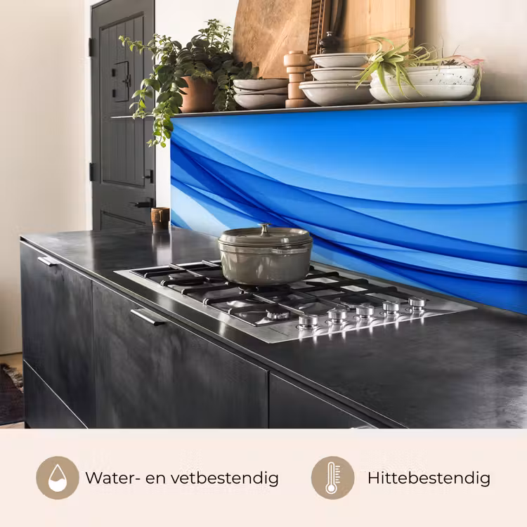 Keuken achterwand - Golven - Helder - Blauw — 3