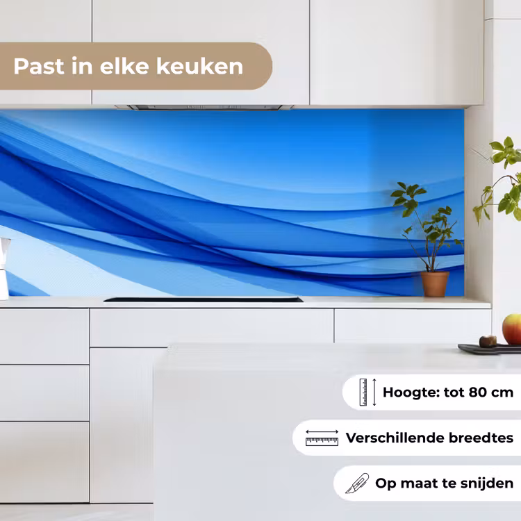 Keuken achterwand - Golven - Helder - Blauw — 4