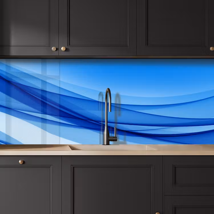 Keuken achterwand - Golven - Helder - Blauw — 6