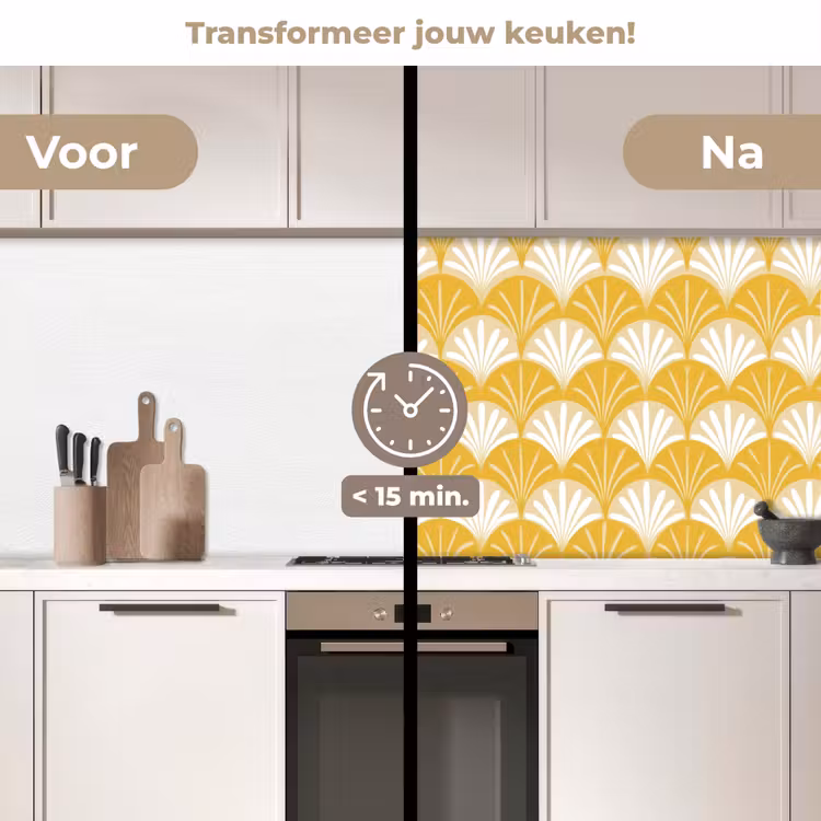 Keuken achterwand - Waaier - Geel - Art — 2